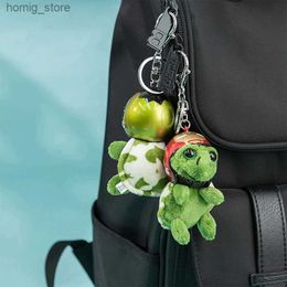 Plush Keychains Kawaii Helmet Sea Turtle Keychain Cute Animal Plush Key Chain Mobile Phone Charms Car Bag Pendant Children Toys Gift Y240415