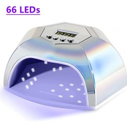 66LEDs Powerful Nail Dryer UV LED Nail Lamp For Curing Gel Nail Polish With Motion Sensing Manicure Pedicure Salon Tool 240416