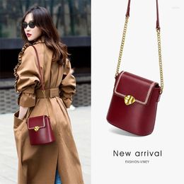 Shoulder Bags Stylish Handbag Leather Chain One-shoulder Bucket Bag Cross-body