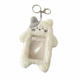 ins Cute Cat Rabbit Card Holder Pendant Plush Card Case Carto Student ID Card Cover With Keychain Korean Statiery Display 64ax#