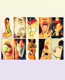 Girls Vintage Poster Metal Tin Signs Bar Club Casino Pub Home Decor Eat Me Wall Art Painting Pinup Girl Retro Plaque MN145 H14643837