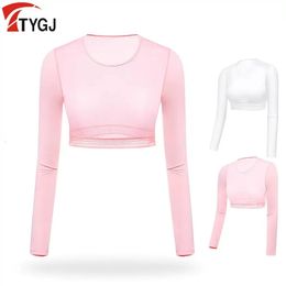 TTYGJ summer golf clothing womens adjustable sun protection hit clothes mesh underwear ice silk bottoming shirt inside 240416