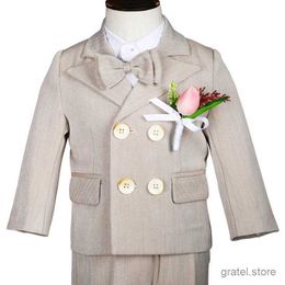 Suits Kids Newborn Baby Jacket Vest Pants Photograph Suit Little Boys 1 Year Birthday Set Children Wedding Performance Party Dress