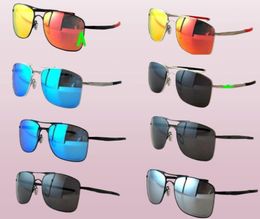 New Black Metal Frame Red Colourful Gauge 4124 sunglasses sunglasses for men vintage Polarised Glasses with box7145566