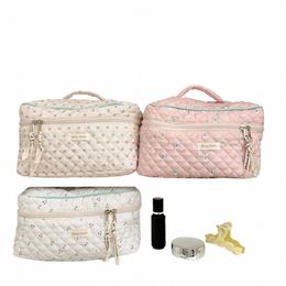 cute Quilting Cott Makeup Bag Women Zipper Cosmetic Organizer Female Cloth Handbag Makeup Box Portable Toiletry Case For Girls E3zv#