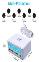 50W QC 30 USB Charger With LCD Display Including 5Port USB Smart Chargers For Tablets All Smart Cellphone1474802