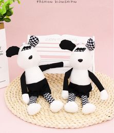 Cartoon chessboard plaid long leg rabbit plush pendant cute mouse doll pendant keychain bag accessories wholesale