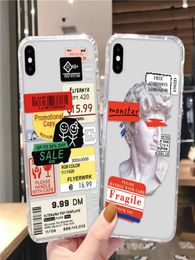 Retro Bar Code LabeCell Phone Cases lWith Airbag Covers For iPhone 12 11 Pro Max XR XS X 8 7 6 Plus Soft TPU Cover Whole DHL f7206867