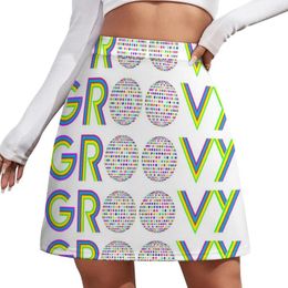 Skirts Groovy Mirror Ball Design Mini Skirt Korean Clothes Ladies For Women Fashion