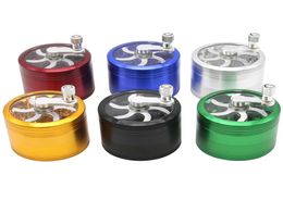4 Layer Tobacco Grinder smoke accessories Aluminum Alloy Dry Grass Hand Crank Muller Mill Pollinator Smoking tools6617488