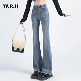 Women's Jeans Y2K Harajuku Wide Leg High Waist Flared Pants Streetwear Style 2024 Autumn Winter Vintage Tassels Denim Trouser