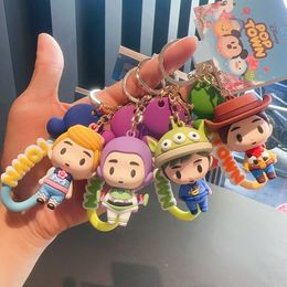 Cartoon peripheral game genuine toy, mobilization toy keychain cute Buzz Lightyear Woody car pendant