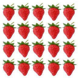 Decorative Figurines 20 Pieces Artificial Strawberry Fake Fruit Strawberries Pography Prop Home Kitchen Cabinet Party Ornament Small