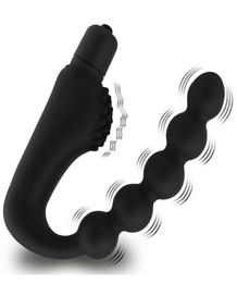 yutong Silicone 10 Speeds Anal Plug Prostate Massager Vibrator Butt Plugs 5 Beads Toys for Woman Men Adult Product Shop o7655482