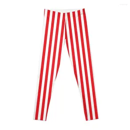 Active Pants RED WHITE VERTICAL STRIPE Leggings Gym Womens Harem Sports Female Workout Shorts