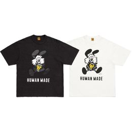 24ss Summer Japan Cartoon Rabbit Tee Fashion Men's Short Sleeve Skateboard Tshirt Women Clothes Casual Cotton T shirts 0416