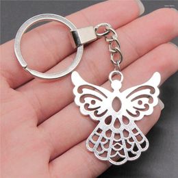 Keychains 1pcs Angel Guardian Car Keychain Pendant Jewelry For Men Wholesale Ring Size 30mm