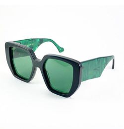 22SS Official Latest Womens Sunglasses 0956 Oversized Frame Glasses Occhiali da Sole Firmati femminili Green Turquoise Emerald wit3106721