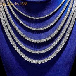 Fine Necklaces Iced Out Moisanite Diamond Tennis Sier Sterling Chains Moissanite Necklace