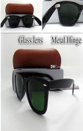 TOP Quality Glass Lens Metal Hinge Brand Designer Men Women Plank Frame Sunglasses UV400 Sport Vintage Sun Glasses Mirror With Box6965870