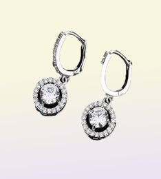 Latest Round Drop Shaped White Gold Colour Plated Vintage Hoop Earrings for Women Wedding Party Accessories Jewellery Gift8242396