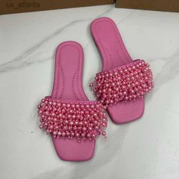 Slippers Elegant Woman Shoes Flat Heels Outdoor Street Ladies Lastest Twist Design 2024 Summer Beach Female Slides Flip Flops H240416 7ODU