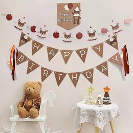 Party Decoration Happy Birthday Banners Creative Hanging Flag Pendants Po Props Baby Garland Supplies Decor