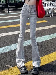 Women's Jeans Light Grey Micro-cropped Women 2024 Early Autumn Slim Fashion Retro Mopping Pants Korean Style Trousers