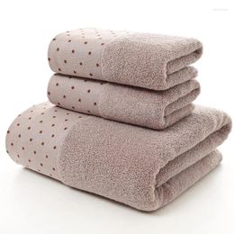 Towel Dot Dedsign 3 Pcs/set Cotton Absorbent Face Hand Bath Sets Thick Bathroom Towels Adults Kids Set
