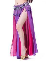 Stage Wear High Slit Belly Dance Long Skirt Women Samba Carnival Costumes Performance Multiple Colour To Choose 2024