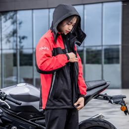 Raincoats Motorcycle Raincoat Suit Waterproof Rain Coat Pants Reflective Stripe Detachable Hat Unisex For Riding Cycling Outdoor Rainwear