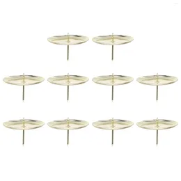 Candle Holders Holder Plate Pillar Metal Candlestick Stand Iron Fixing Round Tray Tealight Simple Wreath Stick Decor Diy Taper
