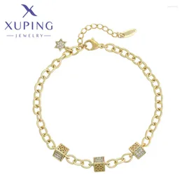 Link Bracelets Xuping Jewelry Arrival Fashion Triangle Shape Light Gold Color Choker Romantic For Women Birthday Gifts X000746002
