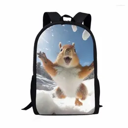 School Bags Fashion Bouncing Bear Print Pattern Bag For Children Young Casual Book Kid Teen Schoolbag Large Capacity Backpack