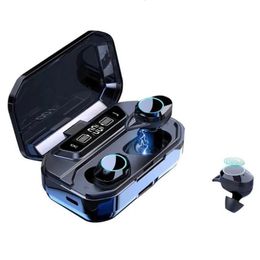 G02 Wireless Earphones V5.0 Headphones 9D Stereo Music IPX7 Waterproof Earbuds with 3300mAh Long Battery Life