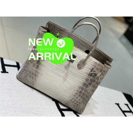 Designer Himalaya Crocodile Handbag Tote Bags Hand Sewn Imported Nile Skin Belly White Womens Handbag Bk Platinum Bag 35cm Luxury Goods WN-6CG5