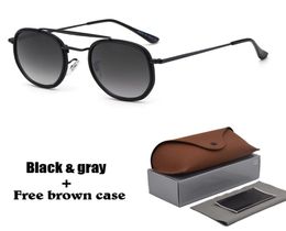 1pcs Brand Designer Sunglasses For Men Woman Sun glasses Vintage Hexagonal Metal Frame Reflective Coating Eyewear with case and bo9621807