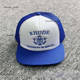 Rhude Ball Caps Tide Brand American Truck Hat Men's and Women's Same Style Flat Brim Baseball Cap Autumn and Winter 804