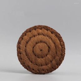 Tea Trays PINNY Natural Brown Silk Pot Mat Palm Fibre Cup Pads Ceremony Accessories Vintage Heat Resistant