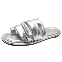 Designer Scuffs slippers slides women sandals Beige Silver White Black womens fashion Flip Flops scuffs size 35-40 GAI