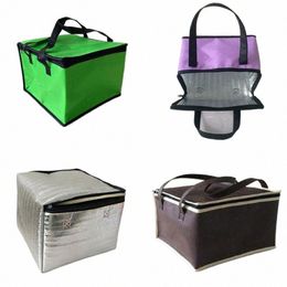 insulated Thermal Cooler Bag Cool Lunch Foods Drink Boxes Drink Storage Big Square Chilled Bags Zip Picnic Tin Foil Food Bags k3vE#