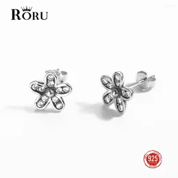 Stud Earrings 925 Sterling Silver Zircon Flower Shape For Party Gift Luxury Exquisite Ear Jewelry Women