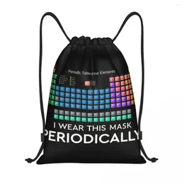 Shopping Bags Scientifically Text Drawstring Backpack Women Men Sport Gym Sackpack Portable Elements Periodic Table Science Training Bag