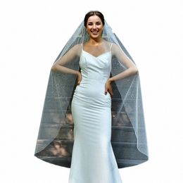 mmq M94 Sparkling Wedding Veil With Comb White/Off-White Soft Tulle Simple Glitter Bridal Veils Wedding Accory for Bride d2qb#