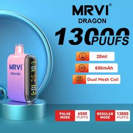 Original Geek Bar MRVI DRAGON 13K Disposable E Cigarettes Dual Mesh Coil Mesh Coil 20ml Pod Battery Rechargeable Electronic Cigs Puff 15K 2% 3% 5% Vape Pen Kit