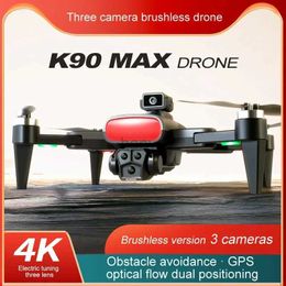 Drones K90Max GPS RC Drone 4K Three HD Camera FPV 1200M Aerial Obstacle Avoidance Photography Brushless Motor Foldable Quadcopter Toy 240416