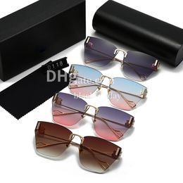 Square Framed Sunglasses Designer Men Women Summer Sunglasses Luxury Metal Frame Sun Glasses Outdoor Leisure Eyeglasses