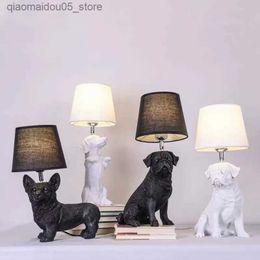 Lamps Shades Bedroom bedside table childrens art decoration animal puppy LED night light Nordic designer restaurant table light 220V Q240416