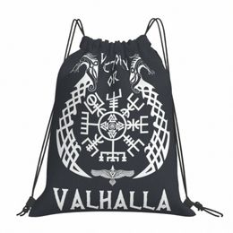 victory Or Valhalla V-Viking Age Cool Drawstring Bags Hiking Pouch 3D Print Backpack Boy Girls School Shoe Bag V7cb#