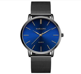 Business Casual cwp Quartz Mens Watch Trendy Star Starry Glossy Mesh Stainless Steel Bracelet Classic Dial Wristwatches Chrismas G5069539